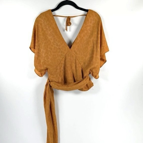 Anthropologie Mustard Tie-Back Blouse - Picture 5 of 5